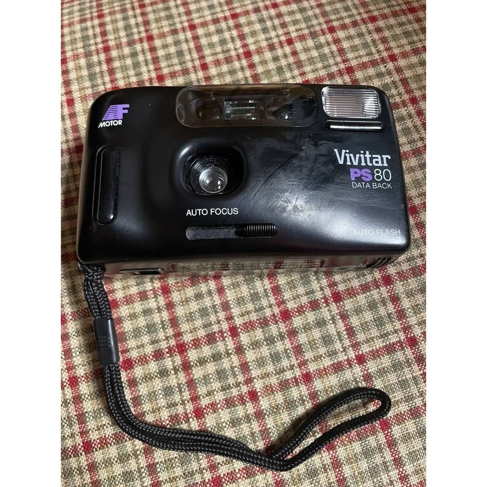 VIVITAR PS80 Data Back Auto Focus‎ Flash Camera 35mm Teated Works